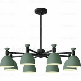 Nordisk Lysekrone Med 8 Lys Og Skjerm I Aluminiumslegering