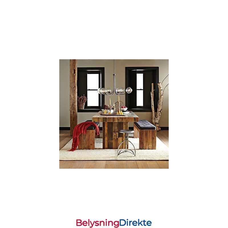 Tradisjonell Lysekrone Med 6 Lys Og Glassbobleskjerm