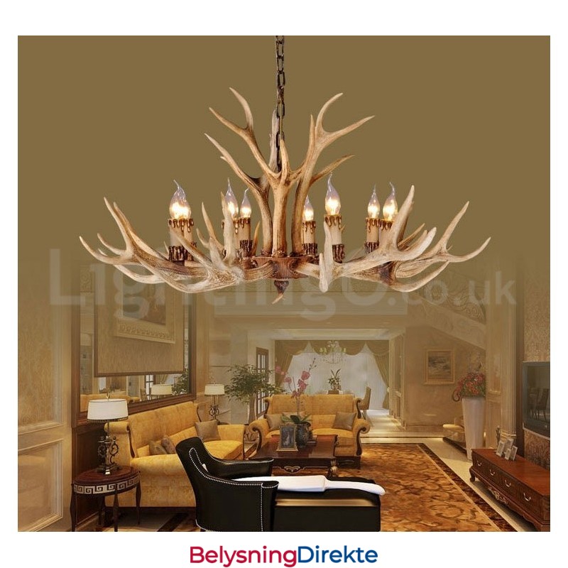 8 Lys Landlig Rustikk Nordisk Moderne Samtidslysekrone