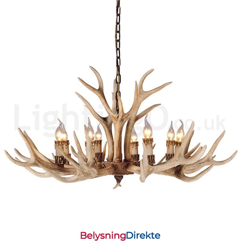 8 Lys Landlig Rustikk Nordisk Moderne Samtidslysekrone