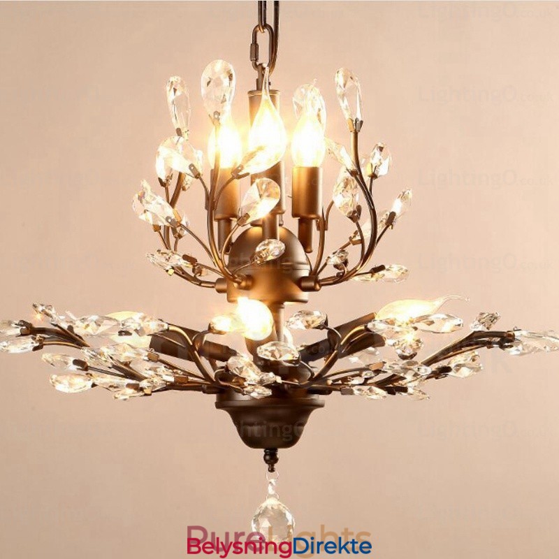 Lys Landlig Rustikk Lysekrone