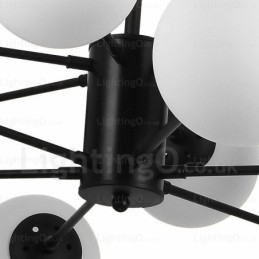 Moderne Lysekrone Med 8 Lys Og Glassskjerm