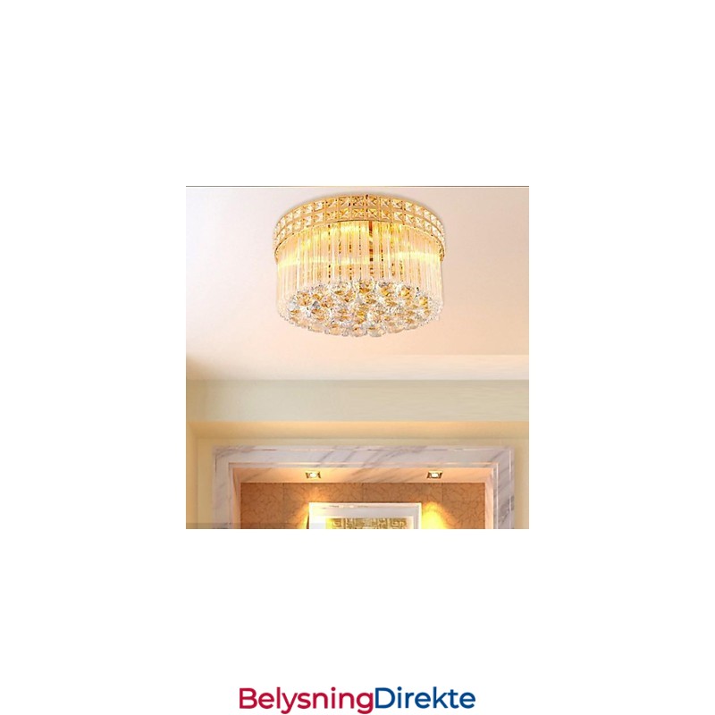 Moderne Luksuslysekrone Krystall Absorberende Kuppellampe Diameter 35 Cm Inneholder 3 Pærer