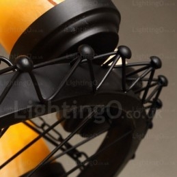 8 Lys Landlig Rustikk Vintage Retro Pendellampe Med Glassskjerm