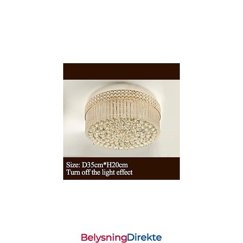 Moderne Luksuslysekrone Krystall Absorberende Kuppellampe Diameter 35 Cm Inneholder 3 Pærer