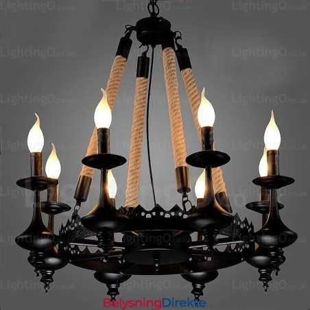 8 Lys Landlig Rustik Pendellampe