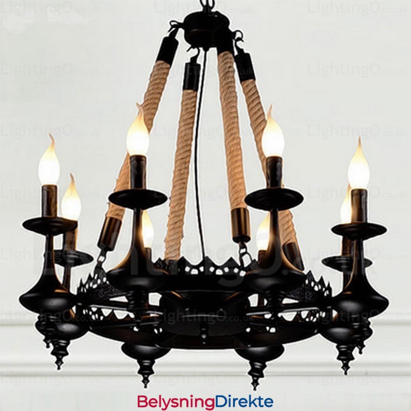 8 Lys Landlig Rustik Pendellampe