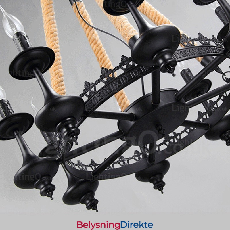 8 Lys Landlig Rustik Pendellampe