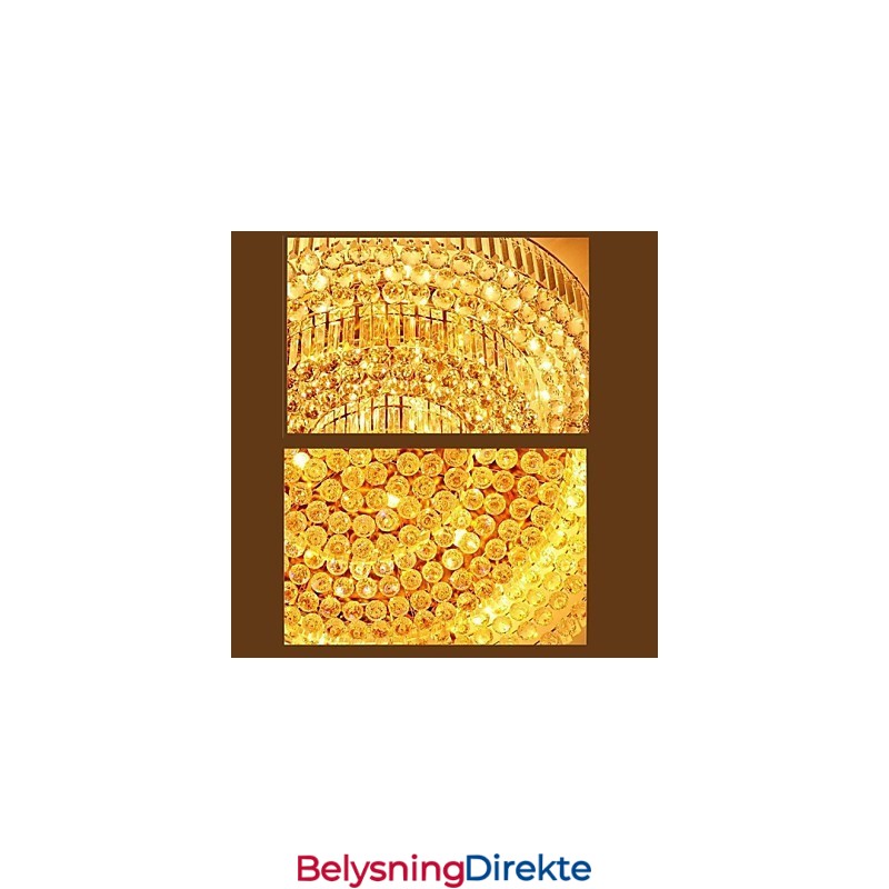 Moderne Luksuslysekrone Krystall Absorberende Kuppellampe Diameter 35 Cm Inneholder 3 Pærer