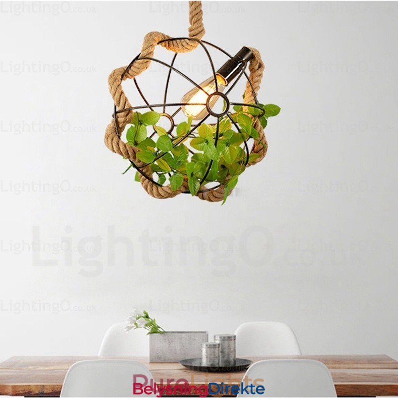 1 Lys Landlig Rustikk Vintage Retro Pendellampe