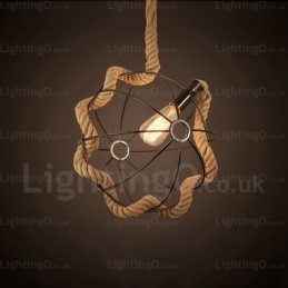 1 Lys Landlig Rustikk Vintage Retro Pendellampe