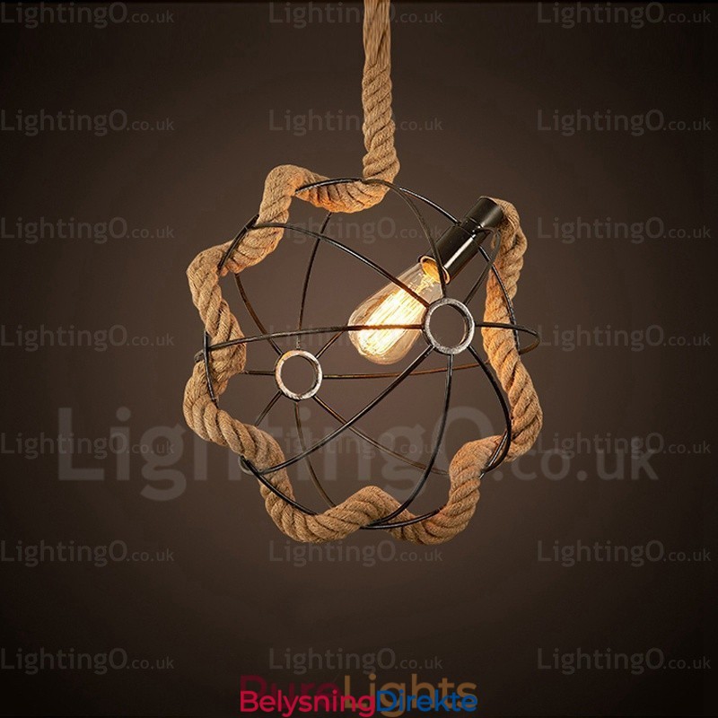 1 Lys Landlig Rustikk Vintage Retro Pendellampe