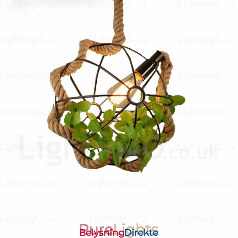 1 Lys Landlig Rustikk Vintage Retro Pendellampe