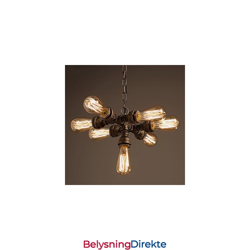 Rustikk Lodge Vintage Galvanisert Metalllysekrone