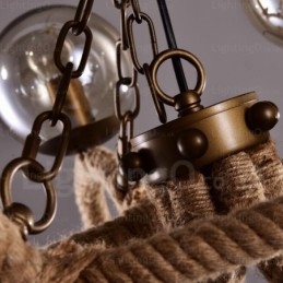 Vintage Retro Pendellampe Med 6 Lys Og Glassskjerm