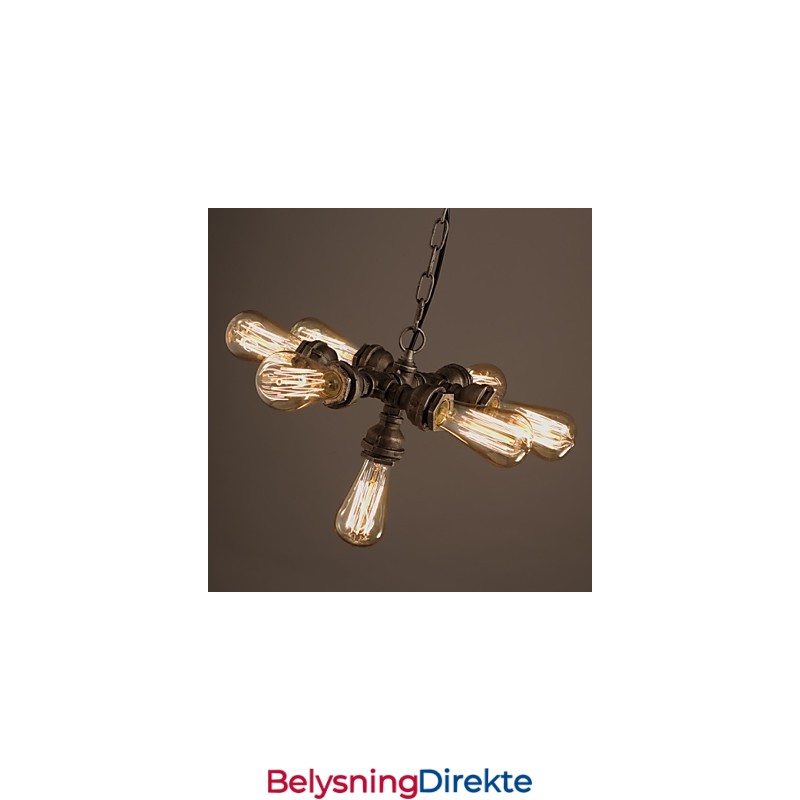 Rustikk Lodge Vintage Galvanisert Metalllysekrone