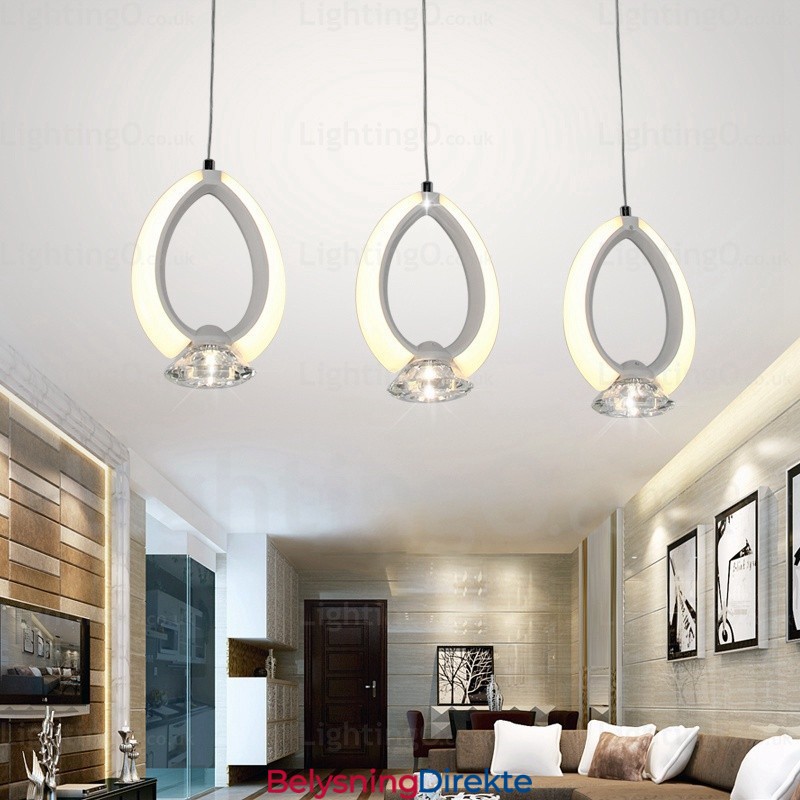 Moderne Og Samtids Pendellampe Med 1 Lys Og Krystallskjerm