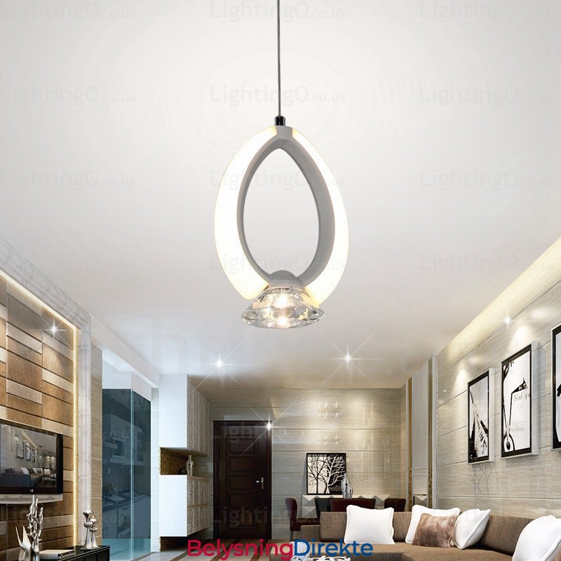 Moderne Og Samtids Pendellampe Med 1 Lys Og Krystallskjerm