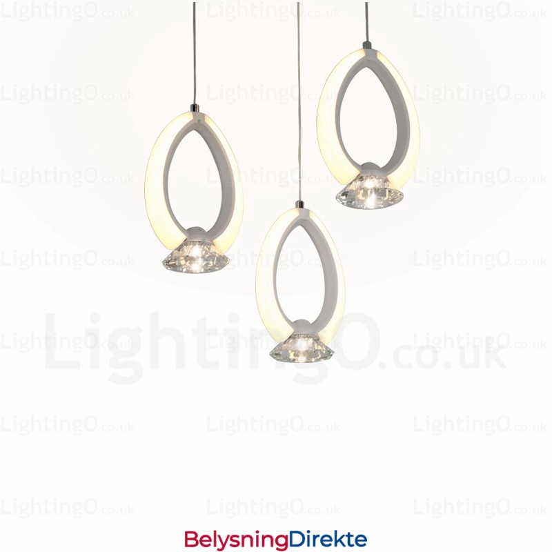 Moderne Og Samtids Pendellampe Med 1 Lys Og Krystallskjerm