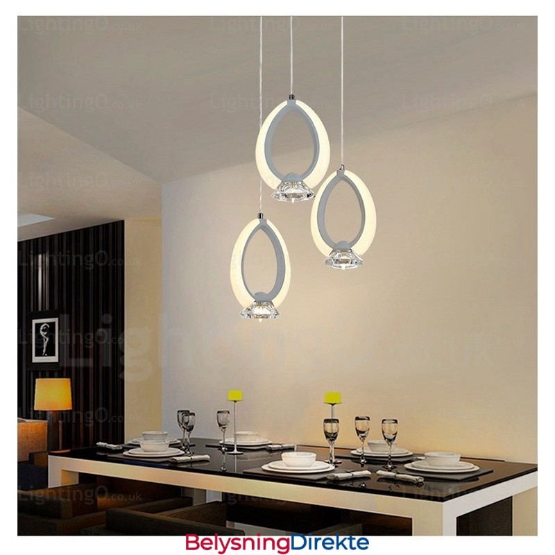 Moderne Og Samtids Pendellampe Med 1 Lys Og Krystallskjerm