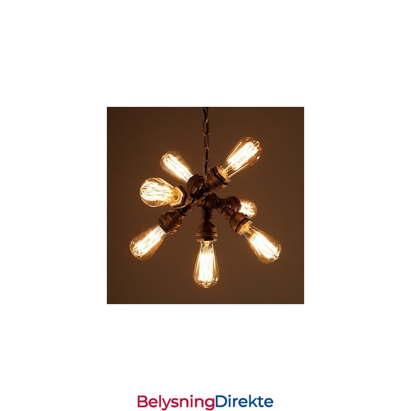 Rustikk Lodge Vintage Galvanisert Metalllysekrone