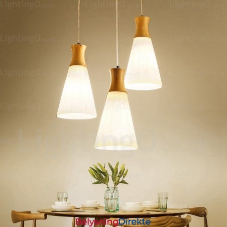 1 Lys Moderne Samtidskunst Nordisk Pendellampe Med Glassskjerm