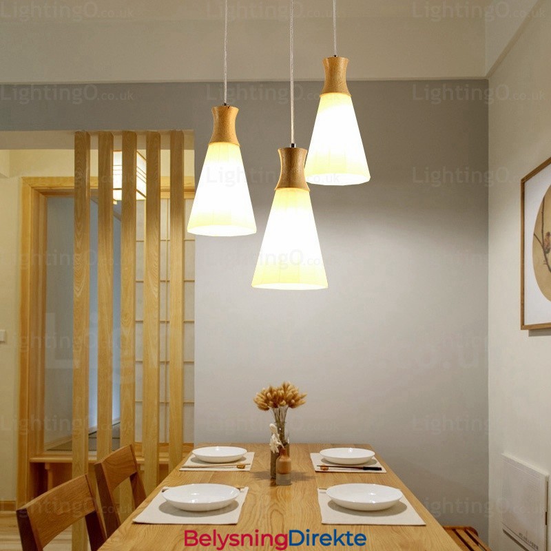 1 Lys Moderne Samtidskunst Nordisk Pendellampe Med Glassskjerm