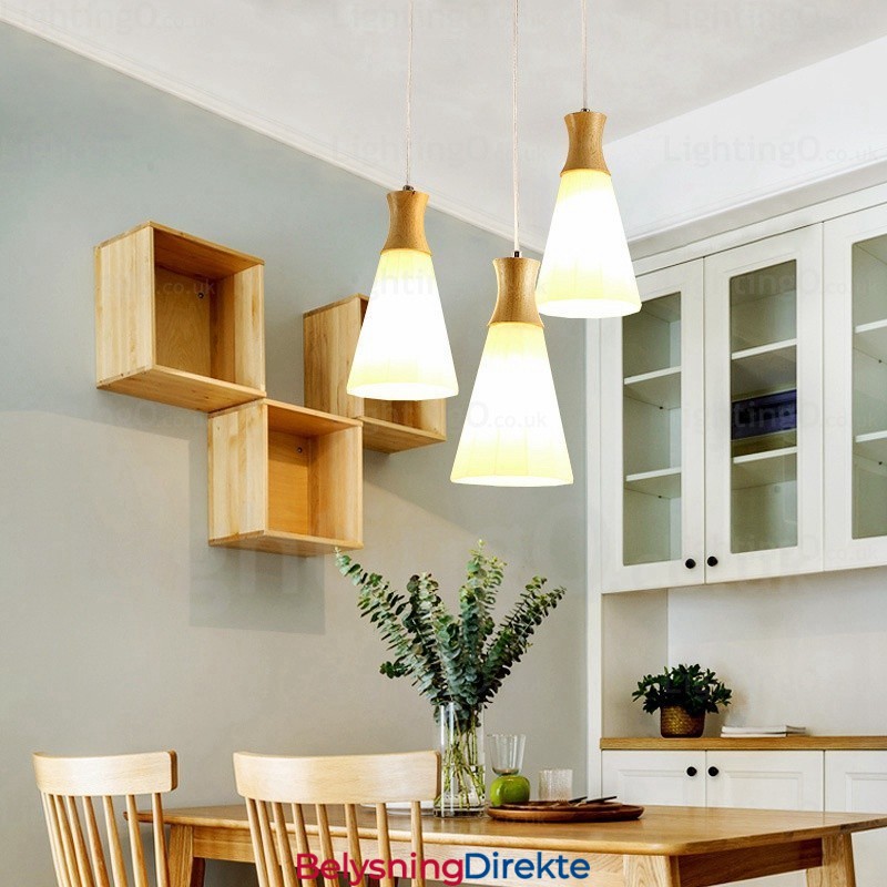 1 Lys Moderne Samtidskunst Nordisk Pendellampe Med Glassskjerm