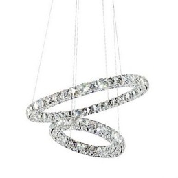 Krystall Pendellampe Belysning Moderne 2 Ringer Tre Sider K9 Krystall Innendørs Taklamper Lampearmaturer