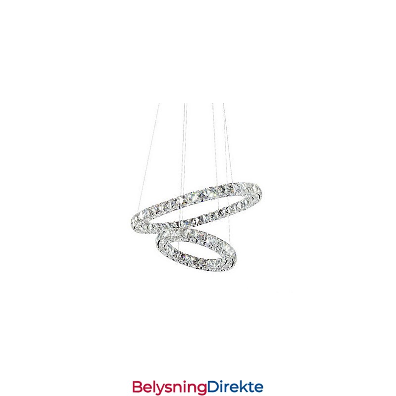 Krystall Pendellampe Belysning Moderne 2 Ringer Tre Sider K9 Krystall Innendørs Taklamper Lampearmaturer