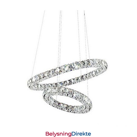 Krystall Pendellampe Belysning Moderne 2 Ringer Tre Sider K9 Krystall Innendørs Taklamper Lampearmaturer