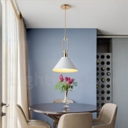 Nordisk Moderne Pendellampe Med 1 Lys Og Skjerm I Rustfritt Stål