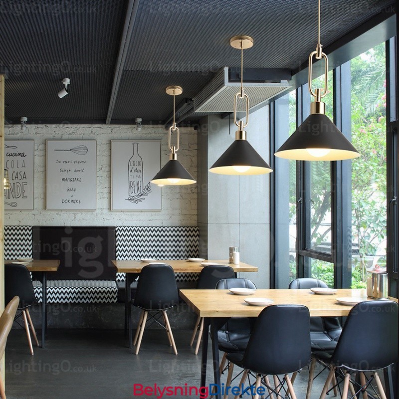 Nordisk Moderne Pendellampe Med 1 Lys Og Skjerm I Rustfritt Stål