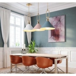 Nordisk Moderne Pendellampe Med 1 Lys Og Skjerm I Rustfritt Stål