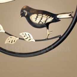 Landlig Rustik Pendellampe Med 1 Lys Og Glassskjerm