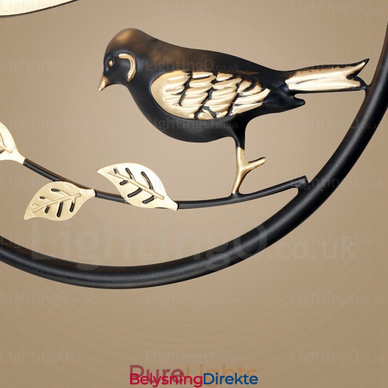 Landlig Rustik Pendellampe Med 1 Lys Og Glassskjerm