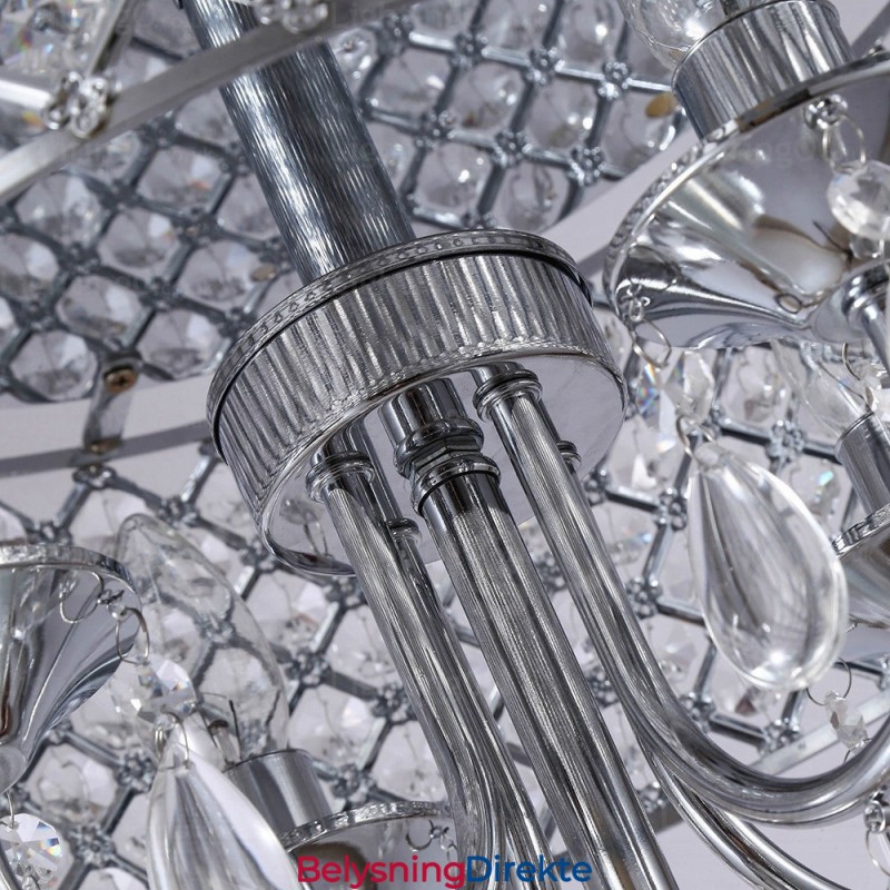 Moderne Og Samtids Pendellampe Med 1 Lys Og Krystallskjerm