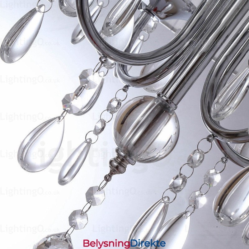 Moderne Og Samtids Pendellampe Med 1 Lys Og Krystallskjerm