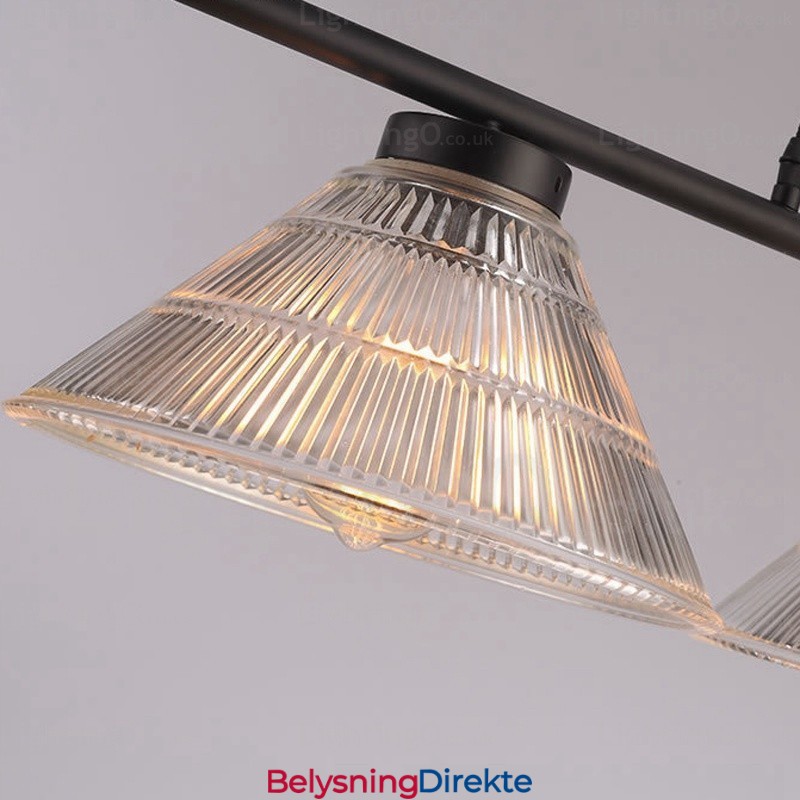 Moderne Pendellampe Med 2 Lys Og Glassskjerm