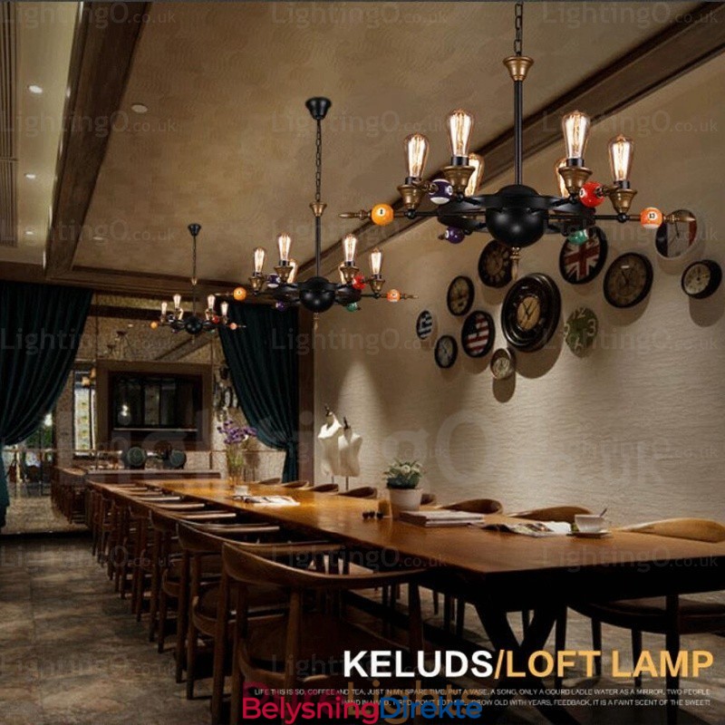 4 Lys Landlig Rustikk Vintage Retro Pendellampe