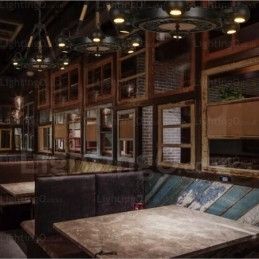 Vintage Retro Pendellampe Med 6 Lys Og Skjerm I Rustfritt Stål