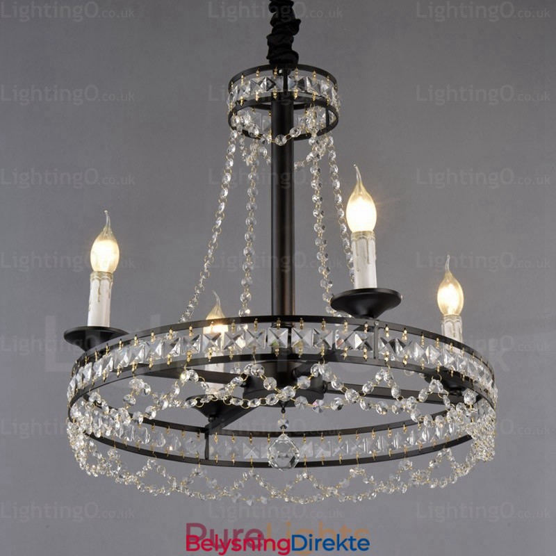 Landlig Rustik Pendellampe Med 4 Lys