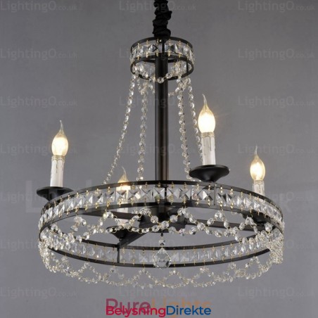 Landlig Rustik Pendellampe Med 4 Lys