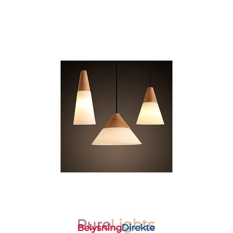 Lysekrone I Ministil, Moderne, Samtidskunst, Metall, Anhengslampe Med 3 Lys