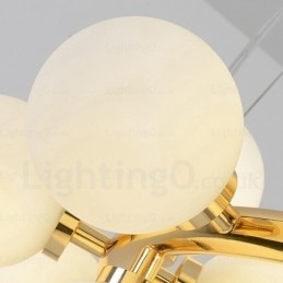 Nordisk Pendellampe Med 25 Lys Og Glassskjerm