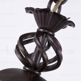 Landlig Rustik Pendellampe Med 1 Lys Og Glassskjerm