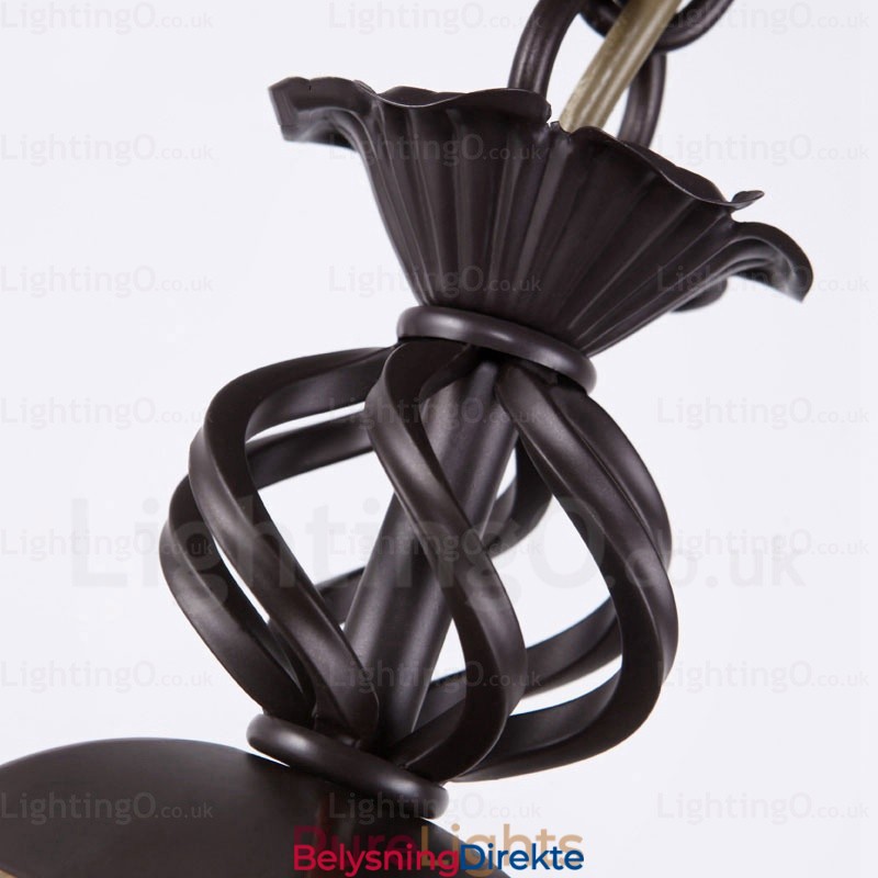 Landlig Rustik Pendellampe Med 1 Lys Og Glassskjerm