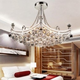 Moderne Pendellampe Med 5 Lys Og Krystallskjerm