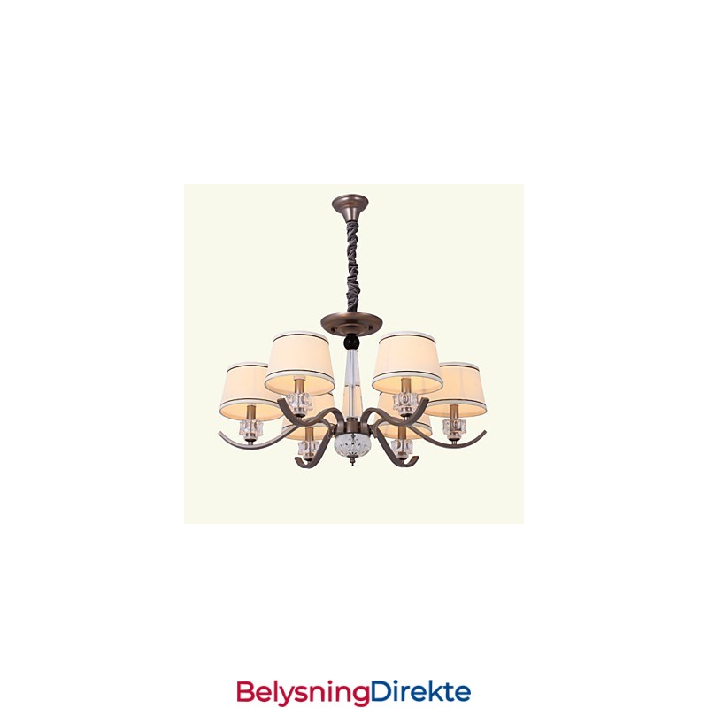 Krystalllysekrone Med 6 Lys, Motemaleri, Metall