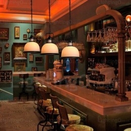 Landlig Rustik Pendellampe Med 1 Lys Og Glassskjerm